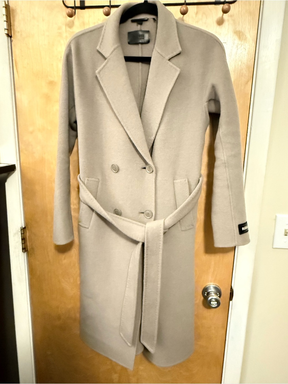 RUDSAK JOSEE Brown Wool Coat 100% Wool Long Structured Winter Coat